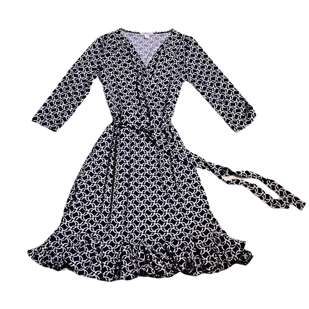 Dress Barn - Half Wrap Dress w/ Belt - Size 6